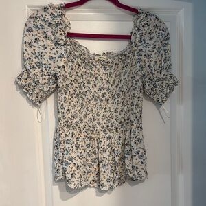 Floral Print Smocked Women Top